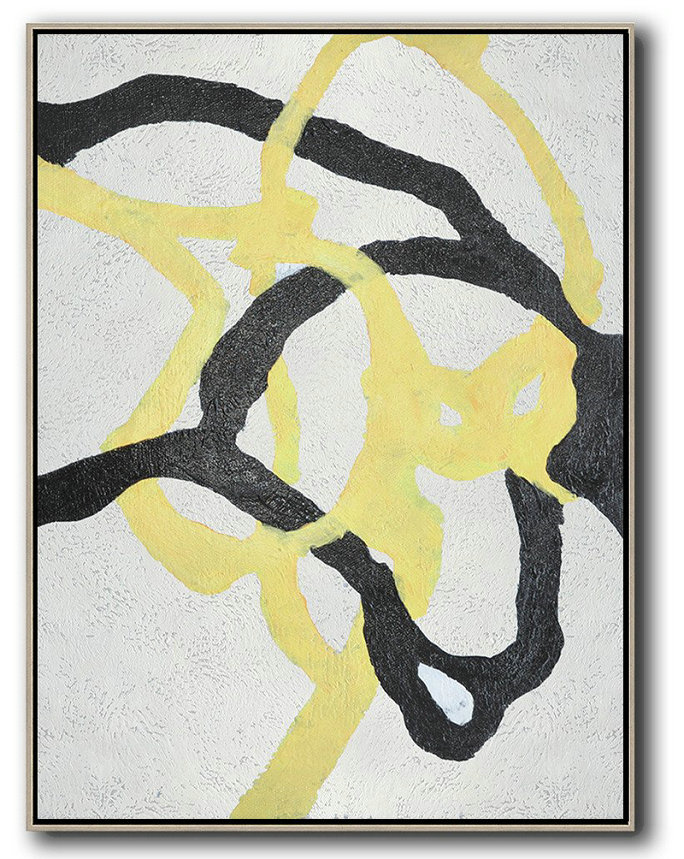 Original Artwork Extra Large Abstract Painting,Hand-Painted Black And White Minimal Painting On Canvas,Modern Paintings On Canvas